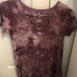 cross cross tie dye american eagle t-shirt